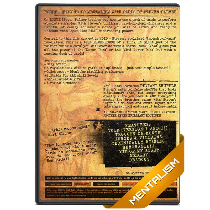 Rogue - Easy To Do Mentalism with Cards by Steven Palmer